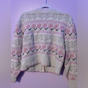 Pink Flower Cardigan